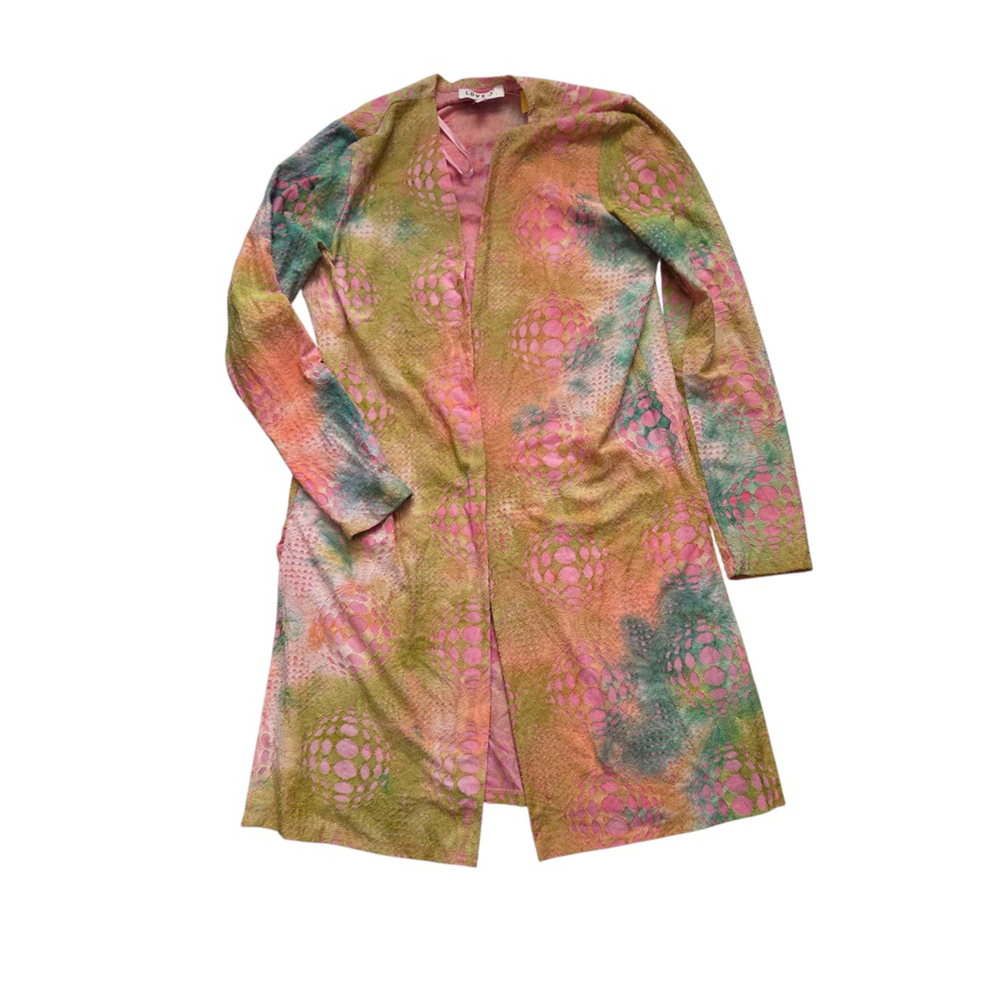 Love J Multicolor Long Knit Duster Cardigan Large - Picture 2 of 6